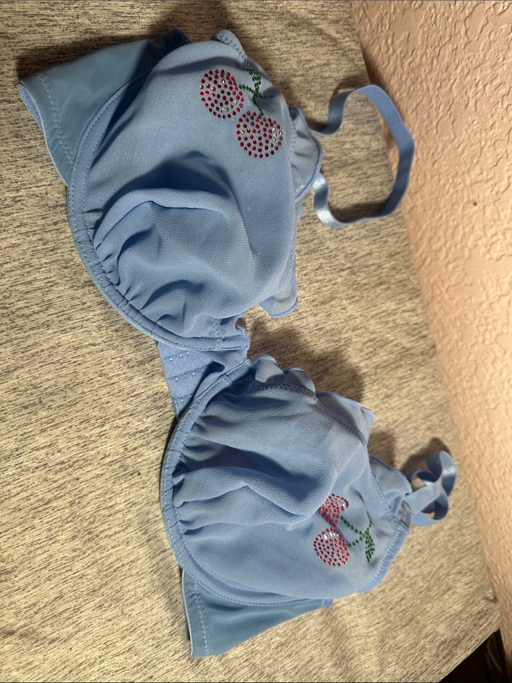 Squish Light Blue Bra with Cherry Rhinestone Detail